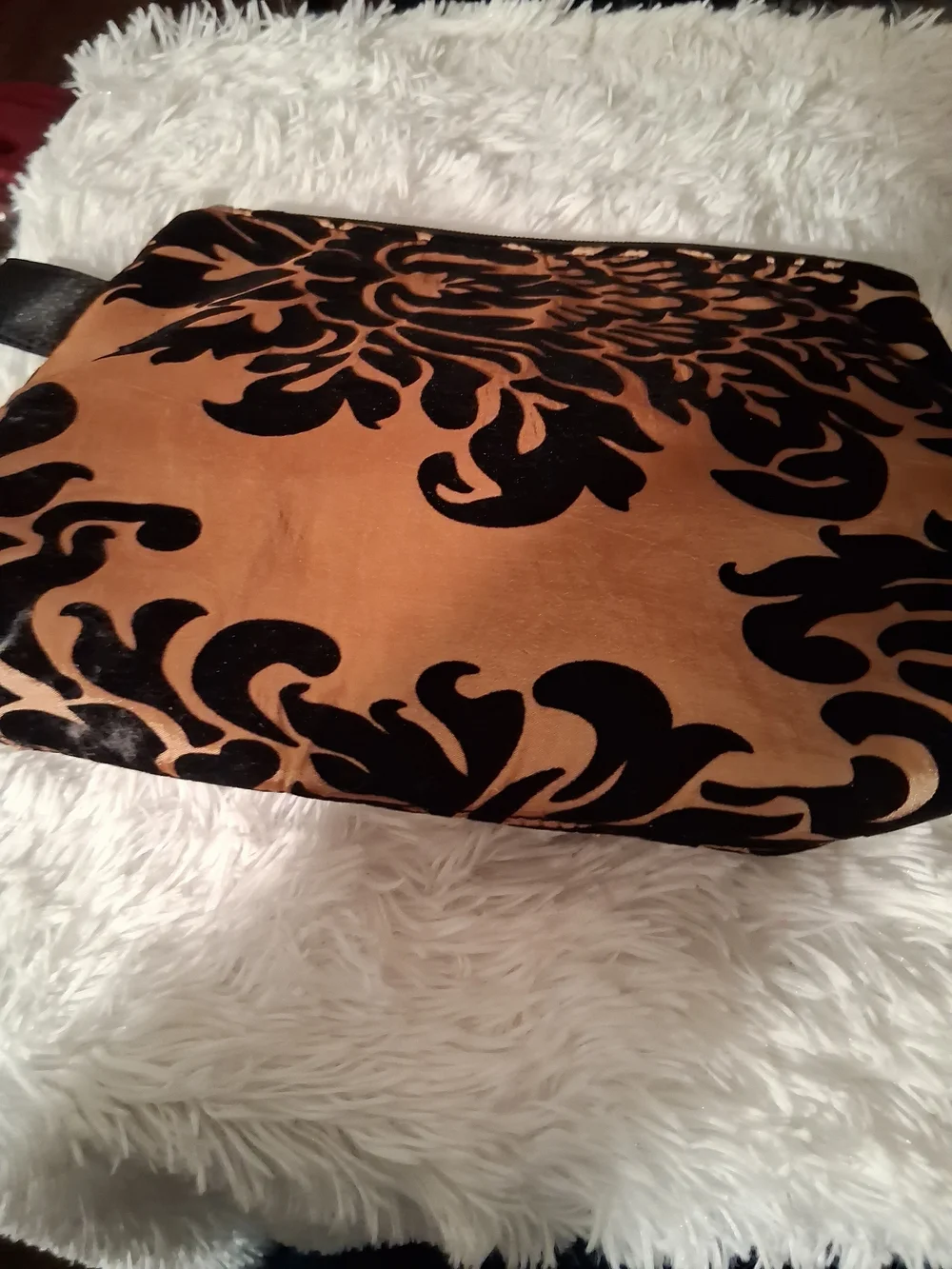 Black Velvet Ribbon 2 Pc Make Up Bag- Gold and Black NWT